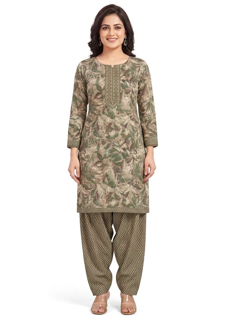 women printed unstitched suit set
