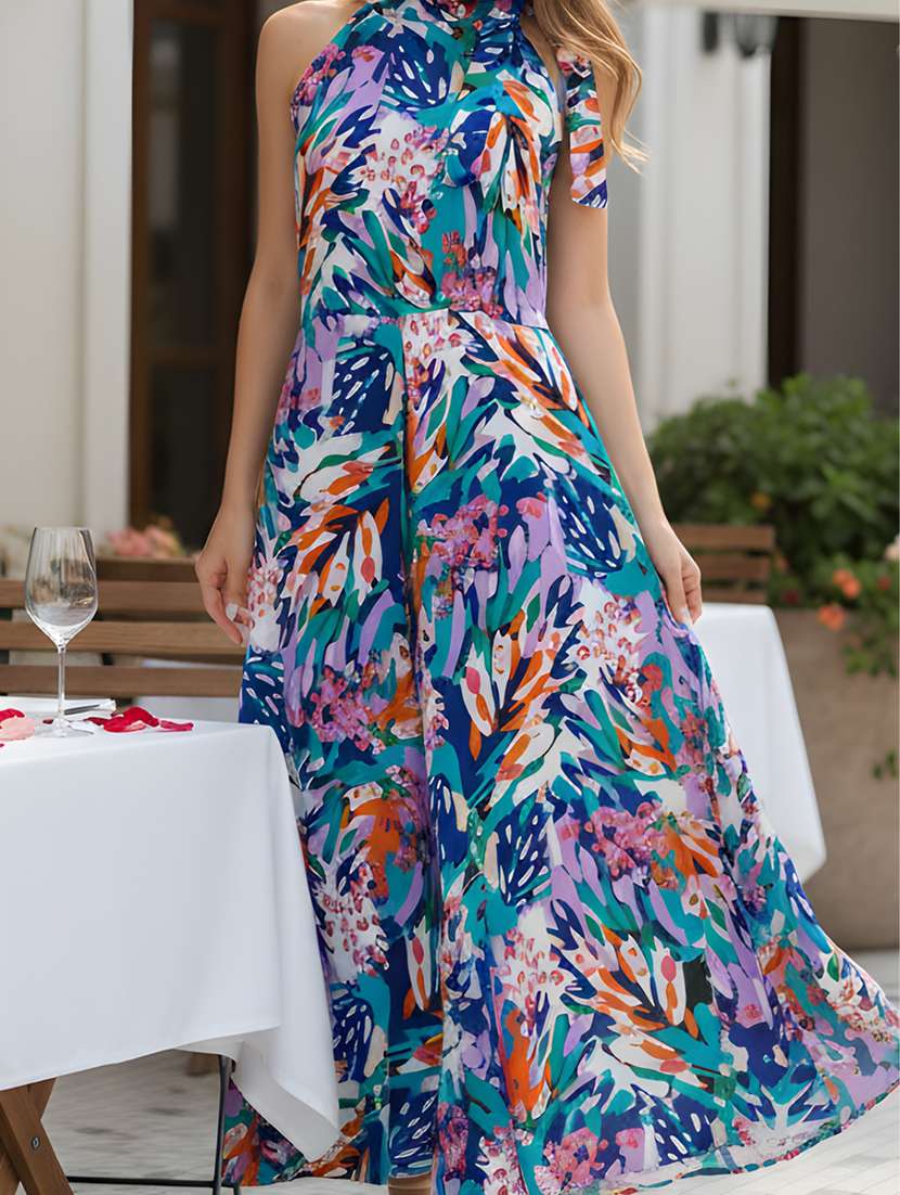 women printed polyester full leg jumpsuit - 22453198 -  Standard Image - 3