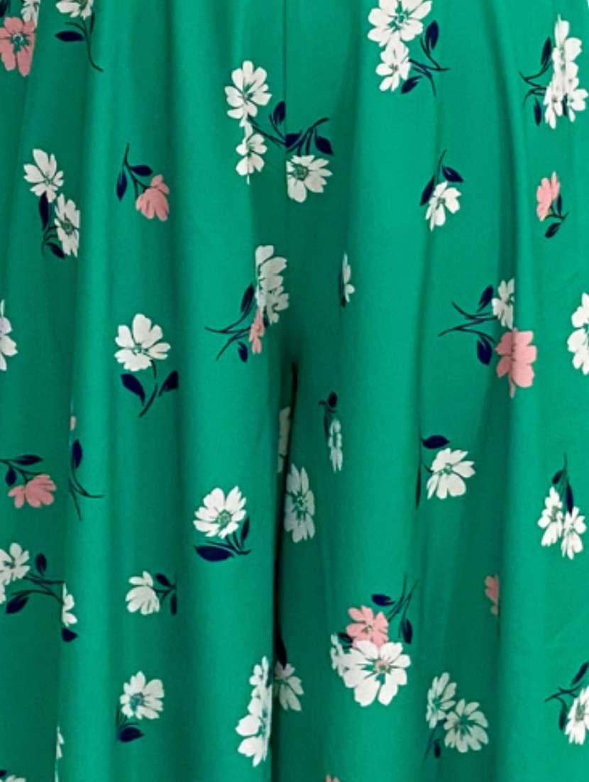 Women Floral Green Polyester Full Leg Jumpsuit - 22453201 -  Standard Image - 3