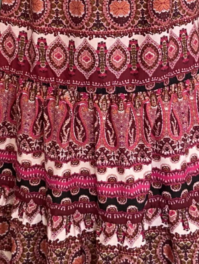 women printed maxi tie-up neck tiered dress - 22453495 -  Standard Image - 3