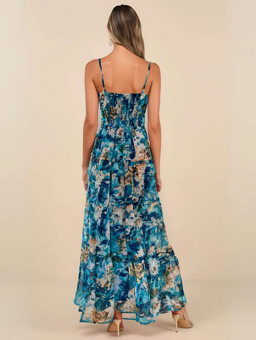women floral print tiered shoulder strap maxi dress - 22453523 -  Standard Image - 3