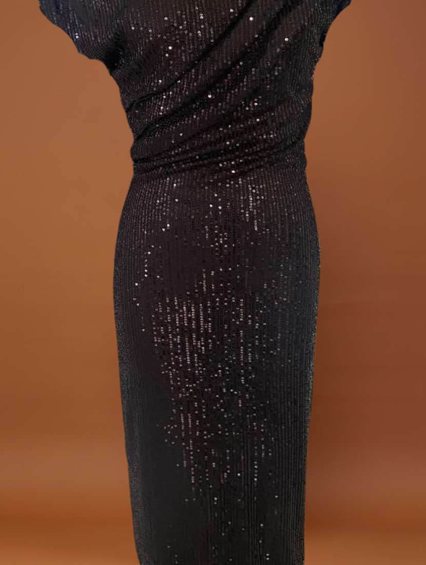 women black polyester single shoulder bodycon mini dress - 22453525 -  Standard Image - 3