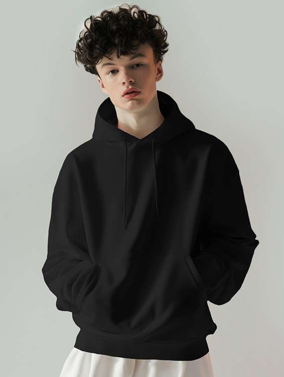men solid long sleeve oversized sweatshirt