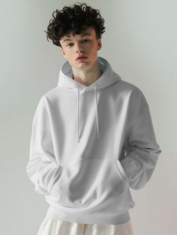 men solid long sleeve oversized sweatshirt