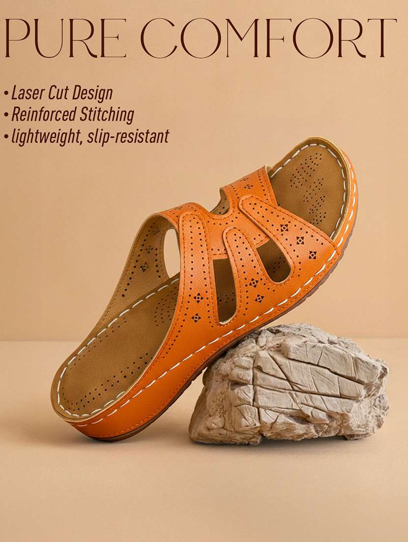 women tan slip on wedge - 22453601 -  Standard Image - 5