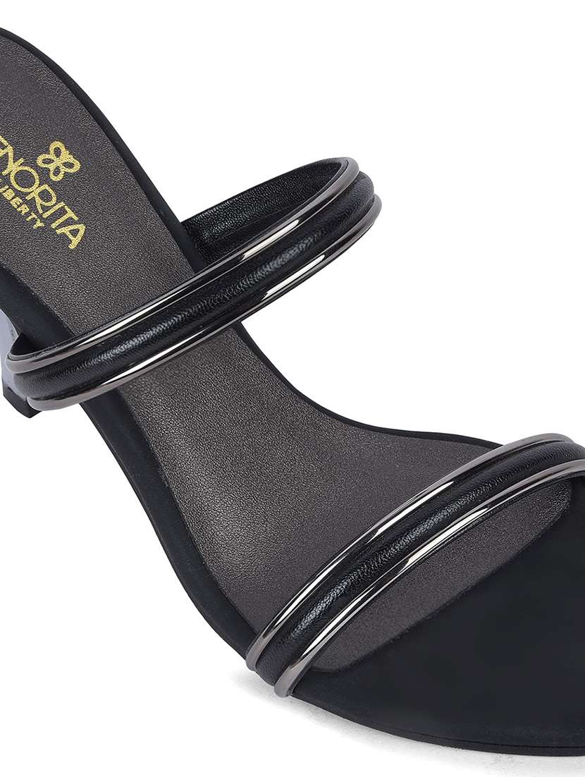 Women Black Slip On Sandal - 22453603 -  Standard Image - 5