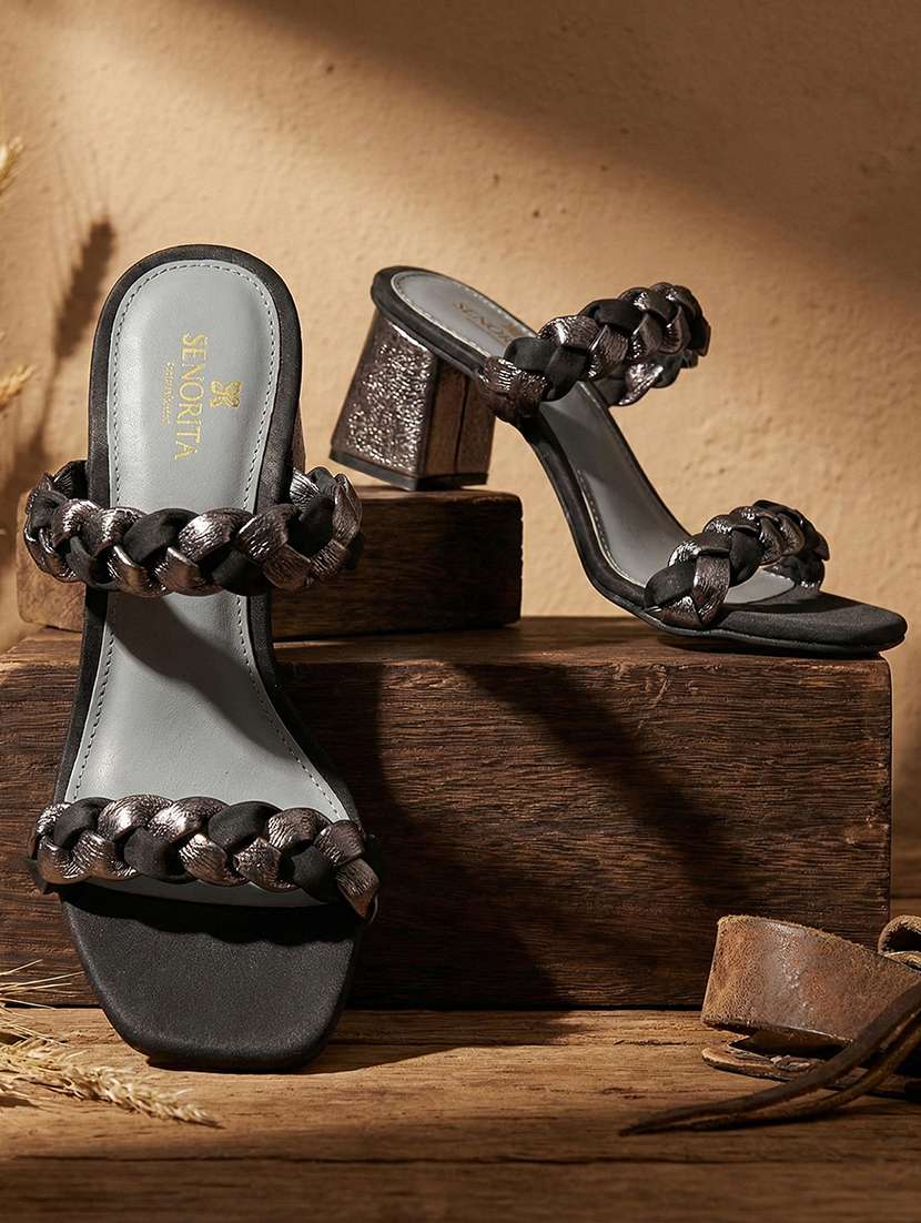 women black slip on sandal