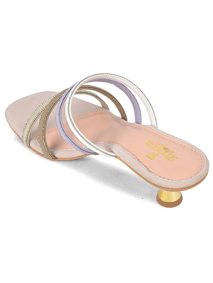 women cream slip on sandal - 22453610 -  Standard Image - 3