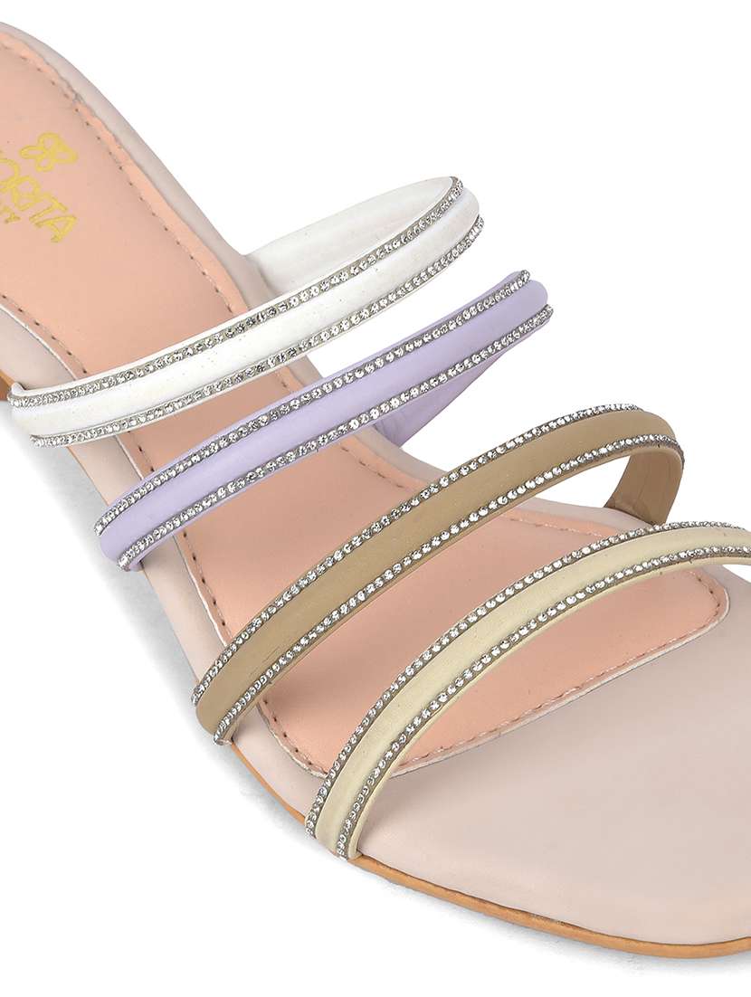 women cream slip on sandal - 22453610 -  Standard Image - 5