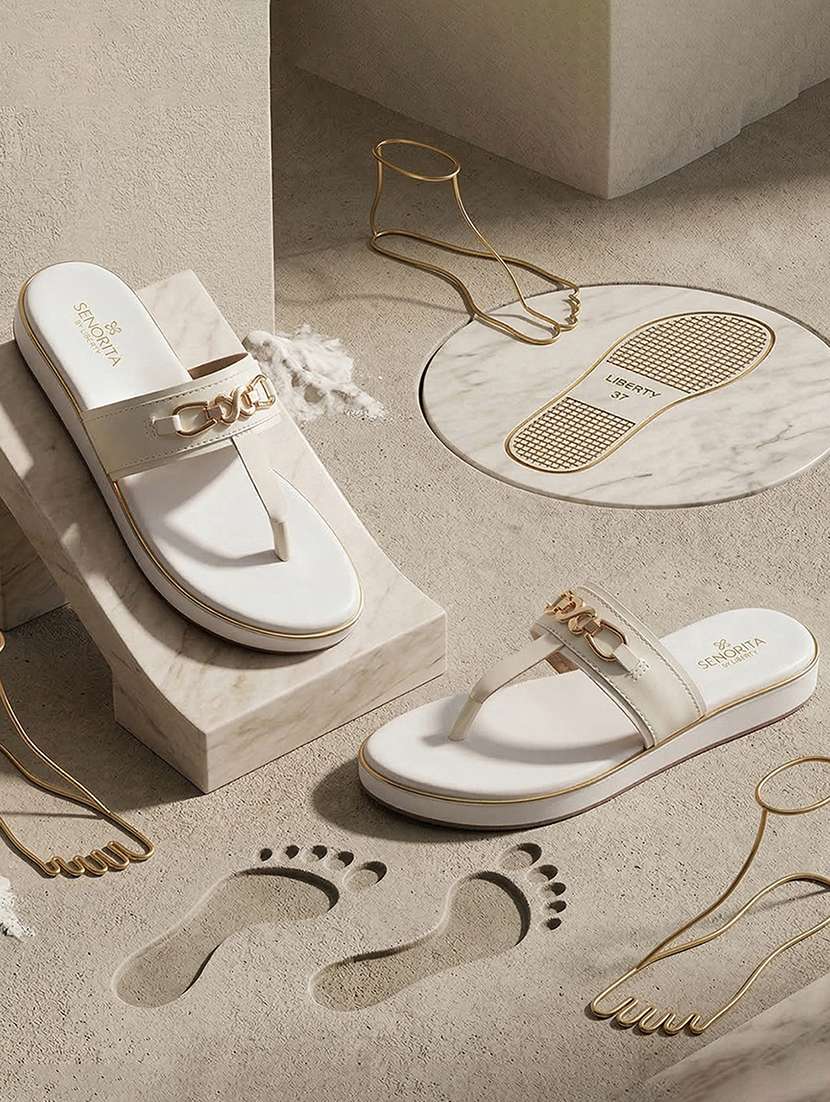 women embellished t-strap flat sandal