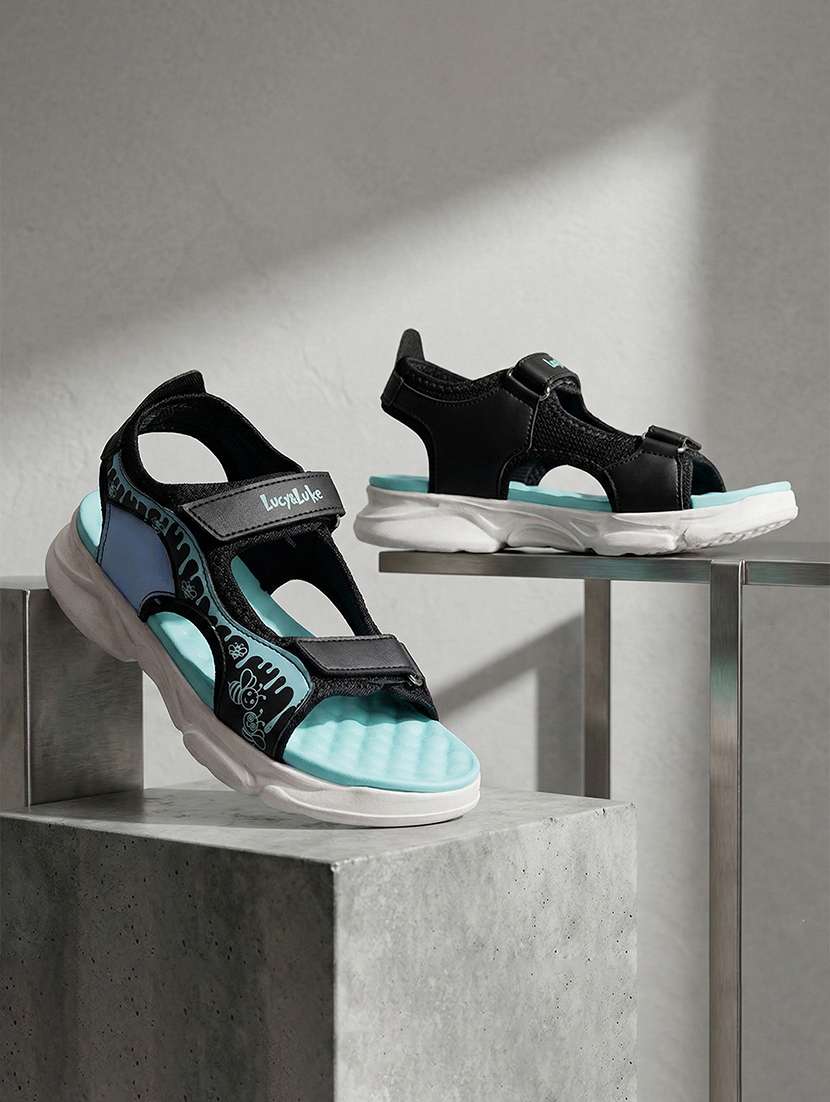 kids black sandals & floaters