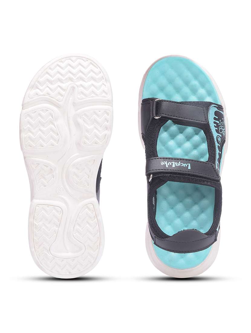 kids black sandals & floaters - 22453623 -  Standard Image - 5