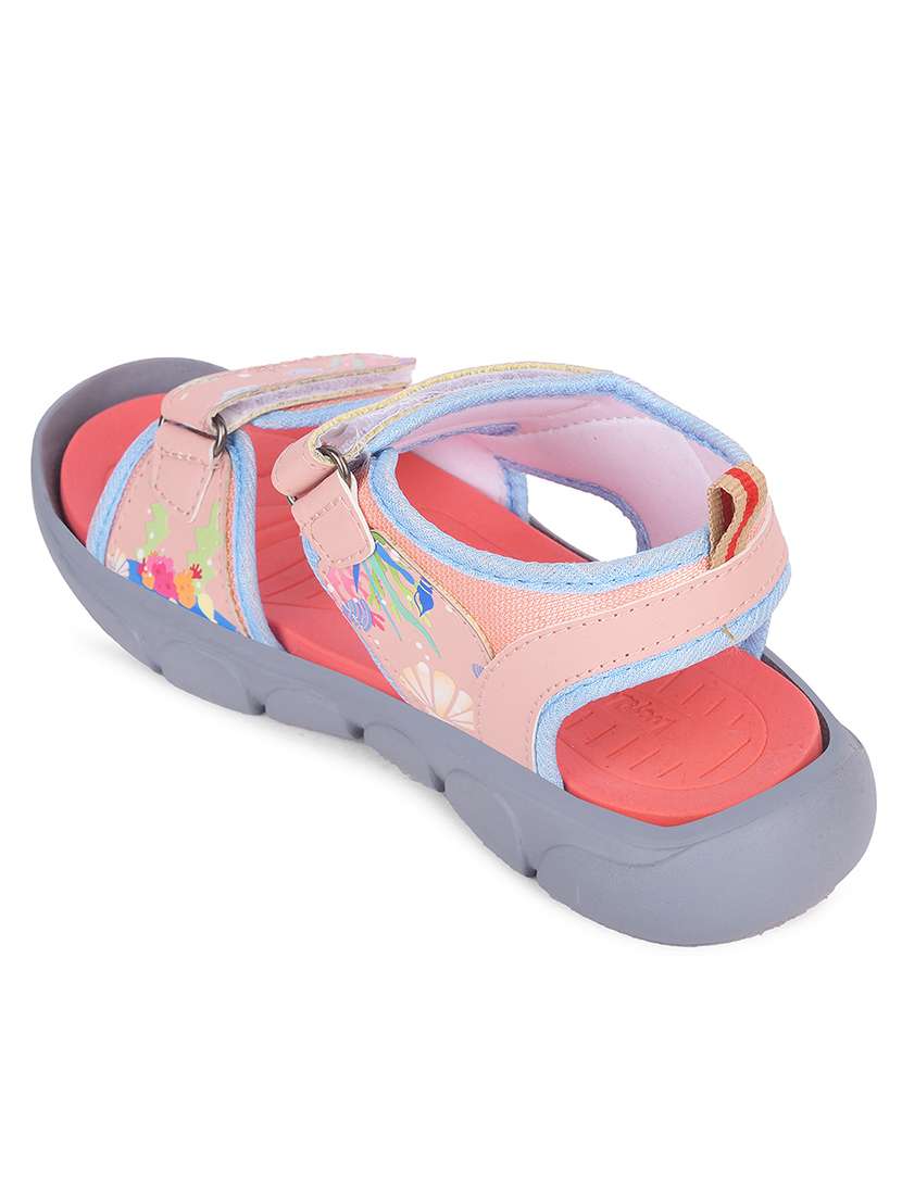kids pink pu sandals & floater - 22453625 -  Standard Image - 3