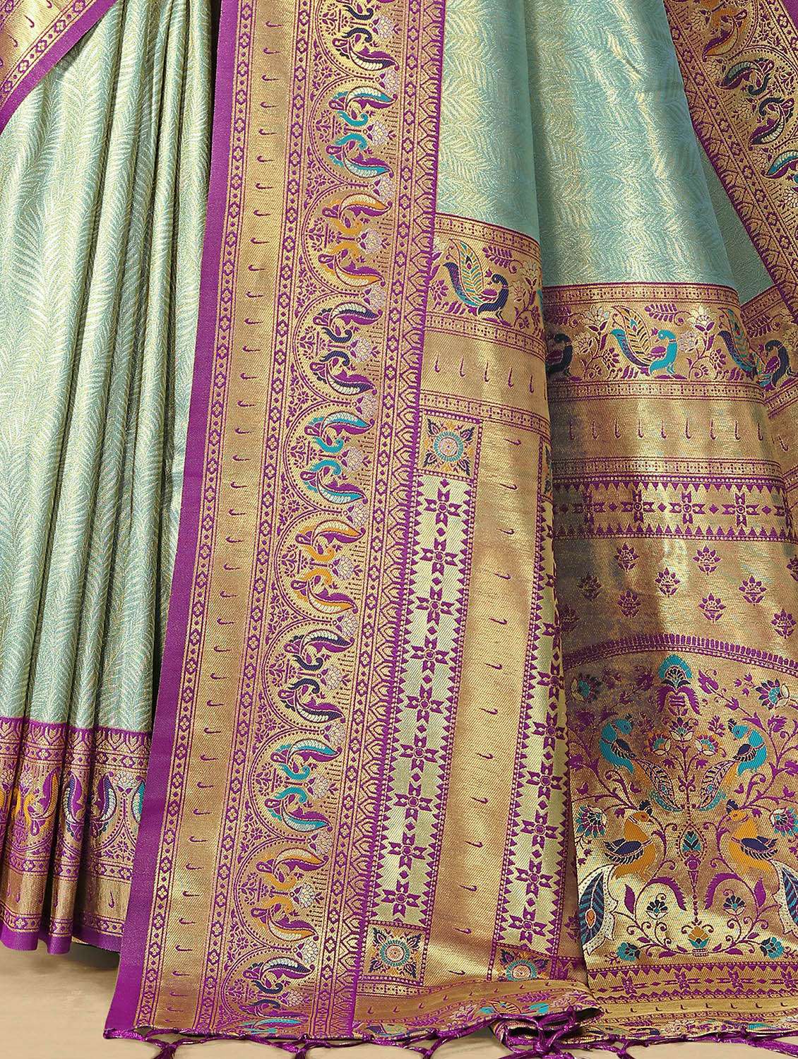 women self design kanjivaram saree with blouse - 22453662 -  Standard Image - 5