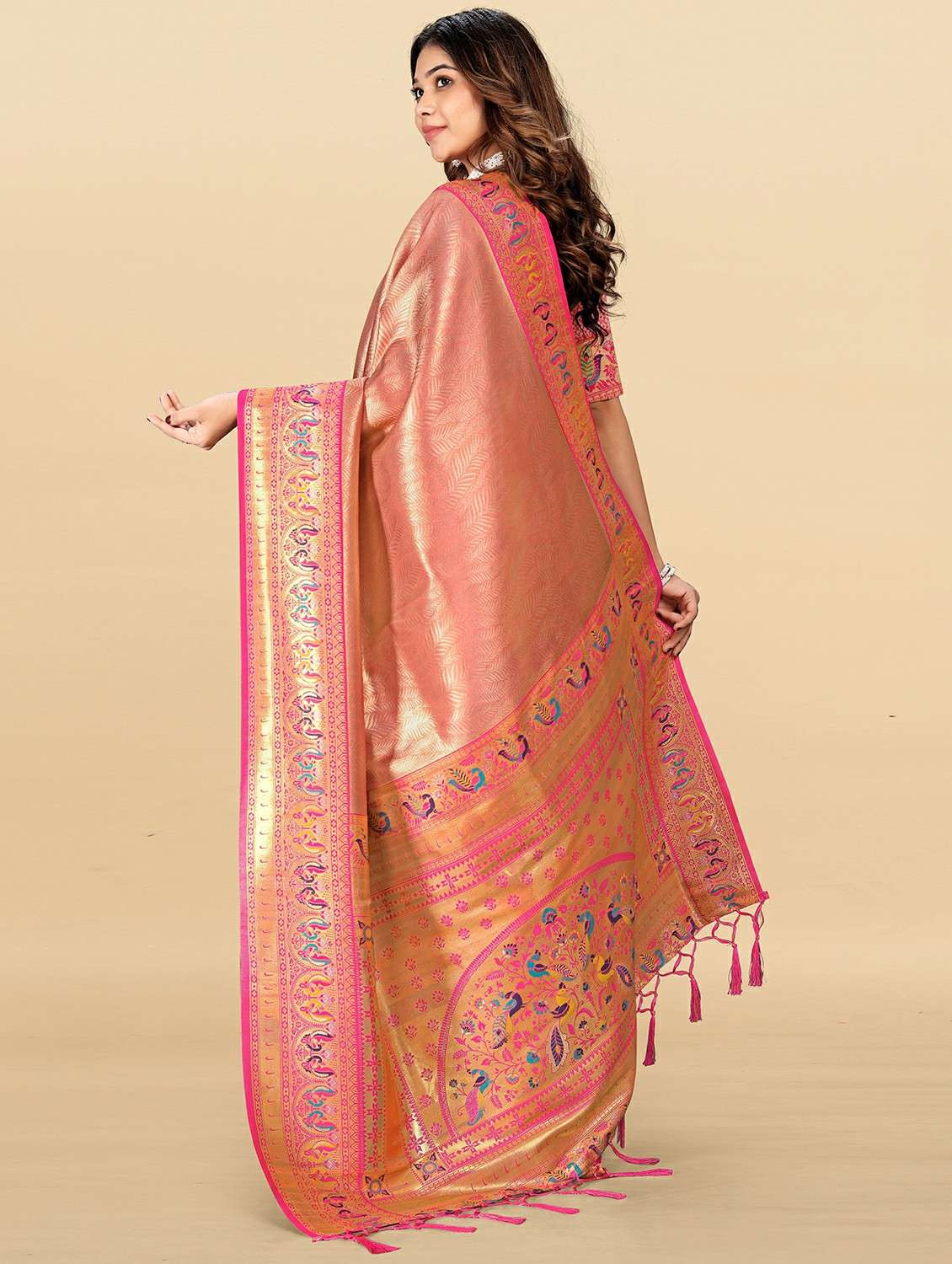 women self design kanjivaram saree with blouse - 22453663 -  Standard Image - 3