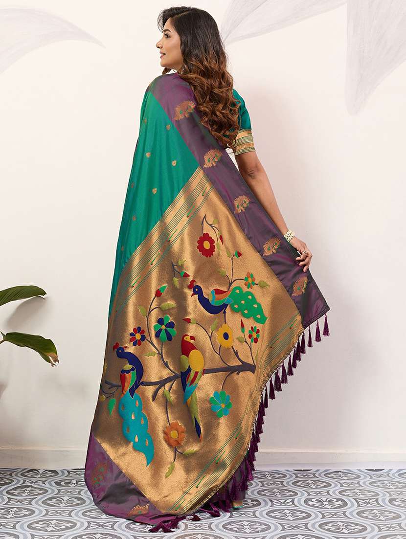 women self design paithani saree with blouse - 22453680 -  Standard Image - 3