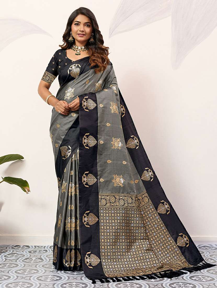 women self design banarasi saree with blouse