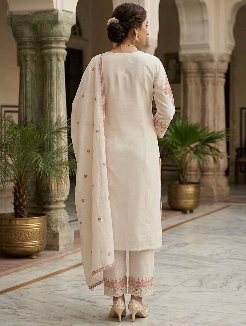 women white kurta salwar set - 22453766 -  Standard Image - 3