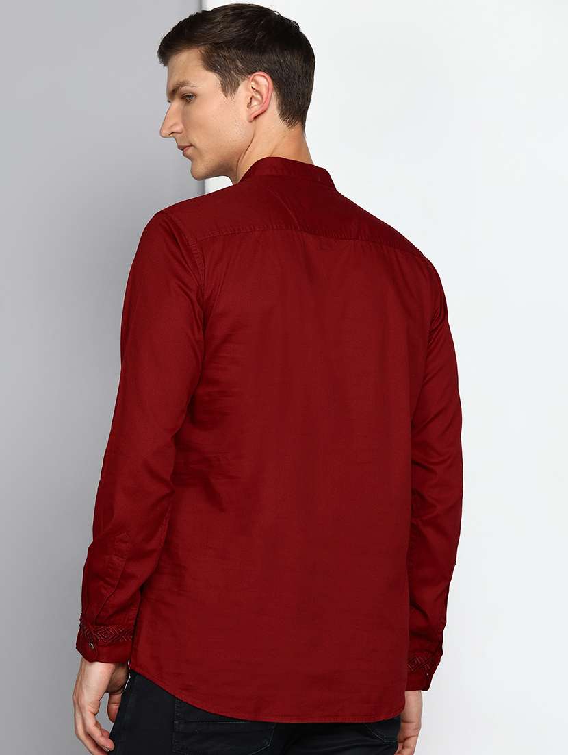 men solid mandarin neck angrakha short kurta - 22453773 -  Standard Image - 3