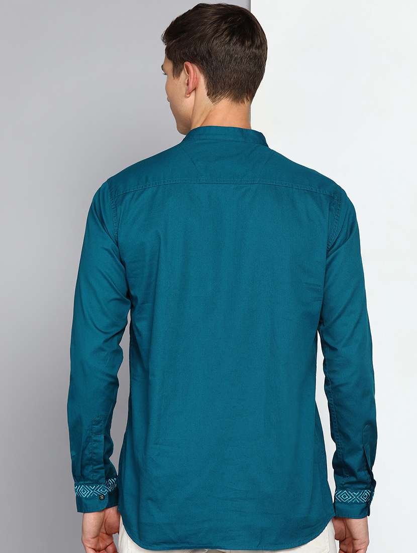 men solid mandarin neck angrakha short kurta - 22453774 -  Standard Image - 3