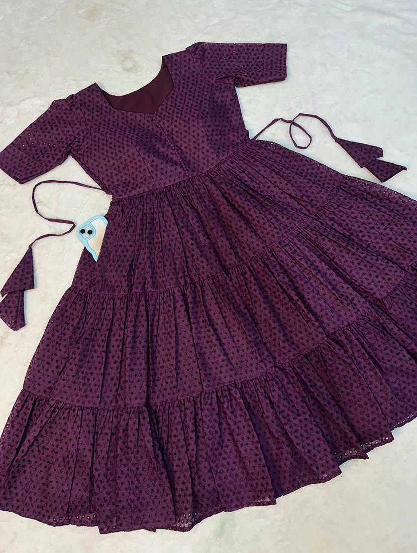 women purple cotton fit & flare dress - 22453786 -  Standard Image - 3