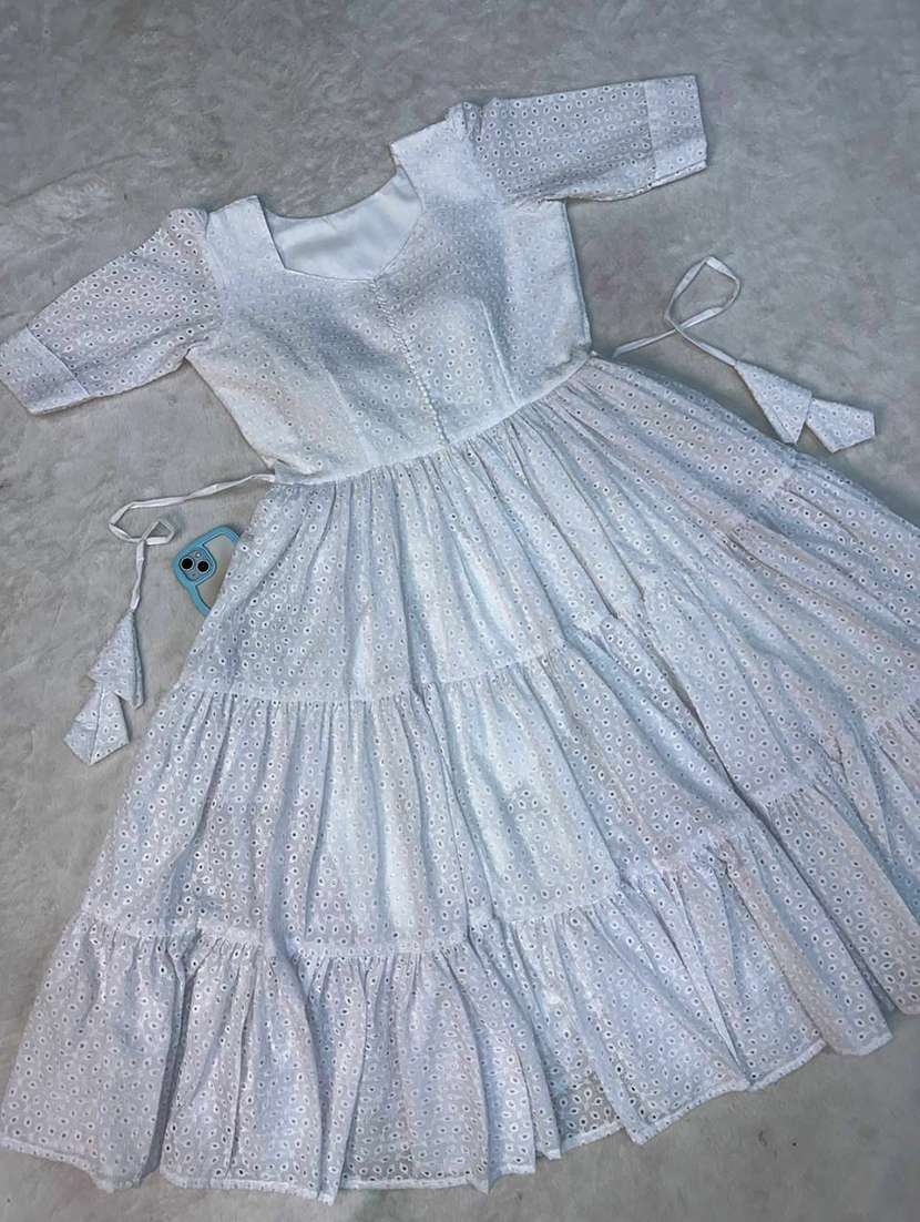 women white cotton fit & flare dress - 22453788 -  Standard Image - 3