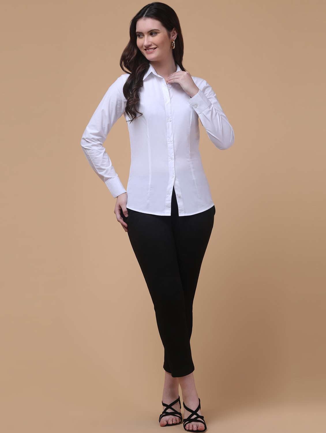Women Solid Long Sleeve Regular Fit Shirt - 22453799 -  Standard Image - 5