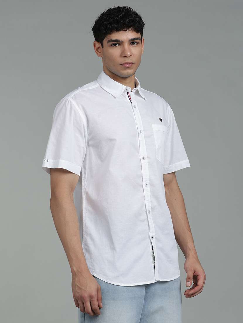men solid short sleeve regular fit casual shirt - 22453854 -  Standard Image - 3