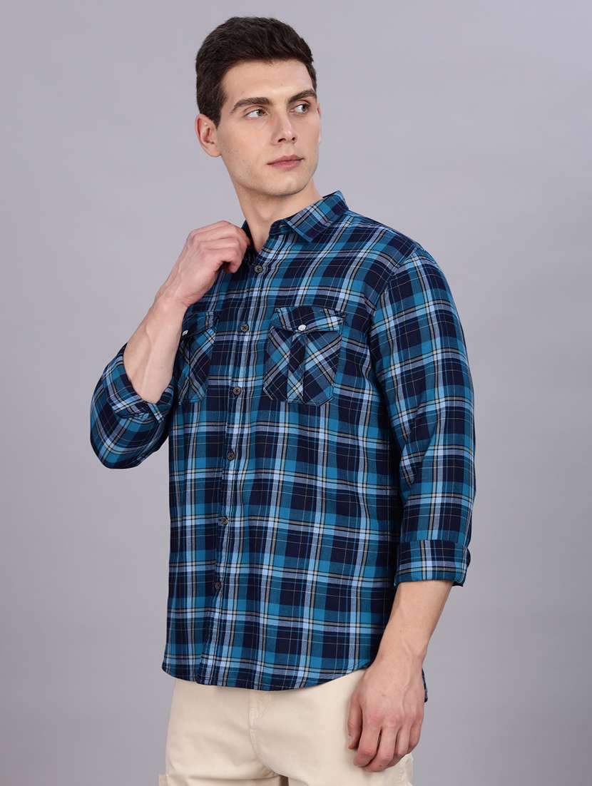 men checkered long sleeve regular fit casual shirt - 22453872 -  Standard Image - 3