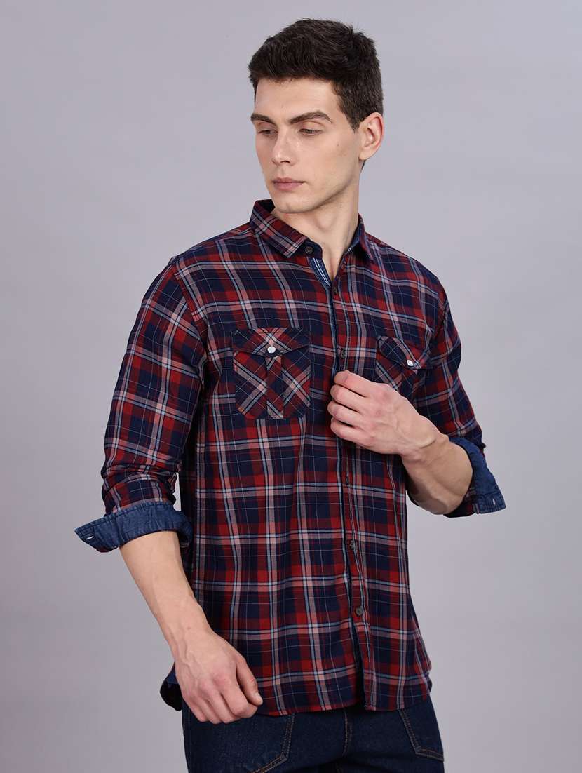 men checkered long sleeve regular fit casual shirt - 22453874 -  Standard Image - 3