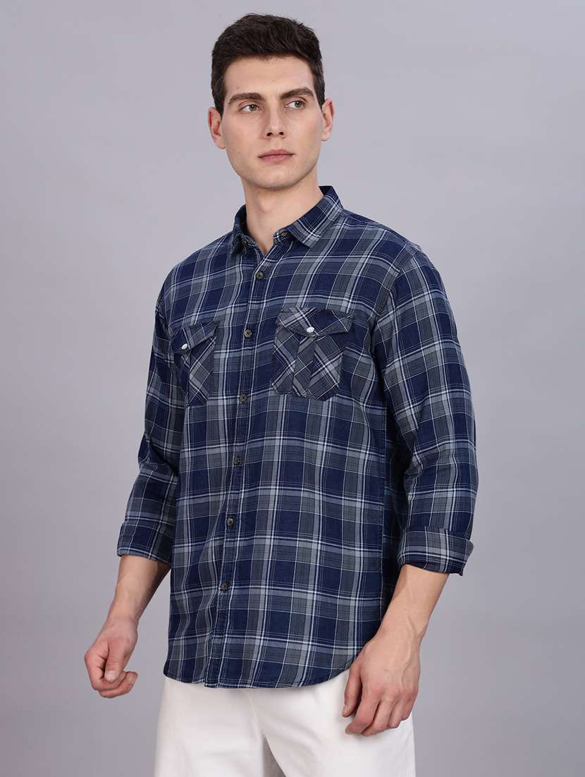men checkered long sleeve regular fit casual shirt - 22453876 -  Standard Image - 3