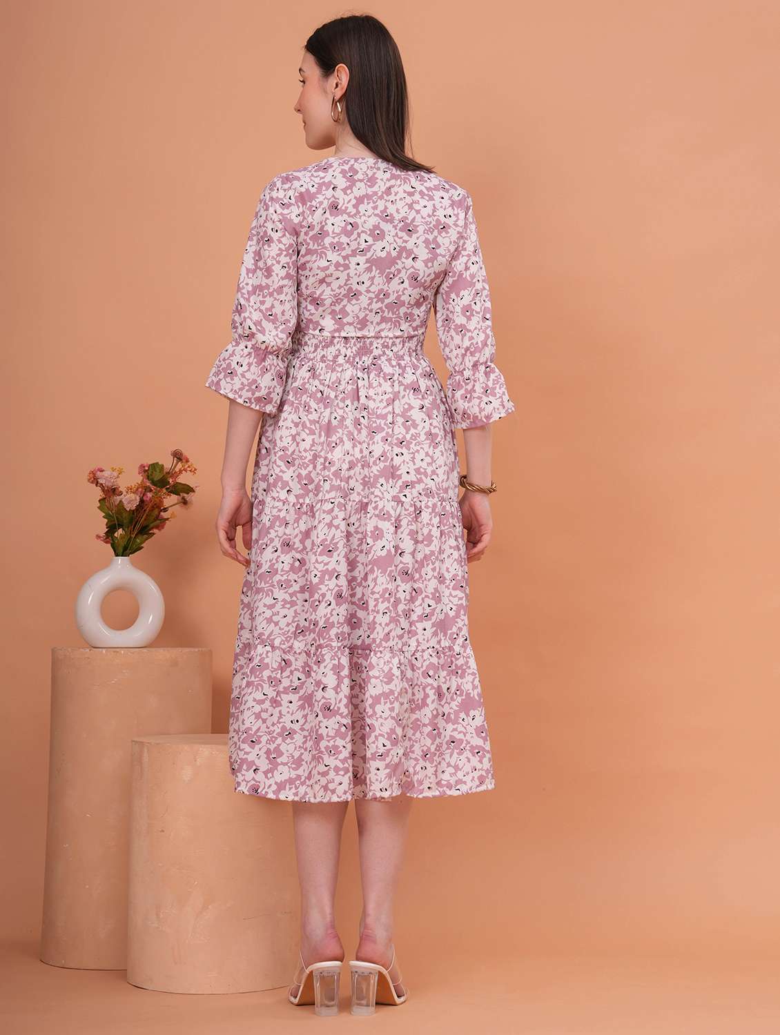 women purple crepe gown dress - 22453931 -  Standard Image - 3