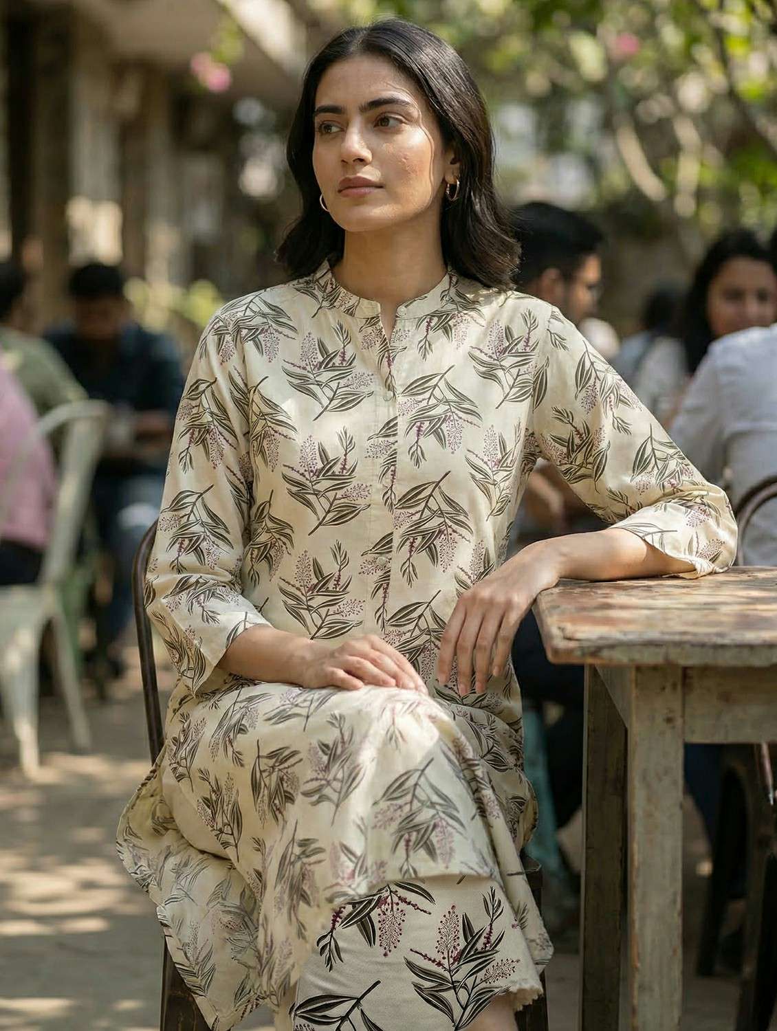 women olive kurta pant set - 22453993 -  Standard Image - 5
