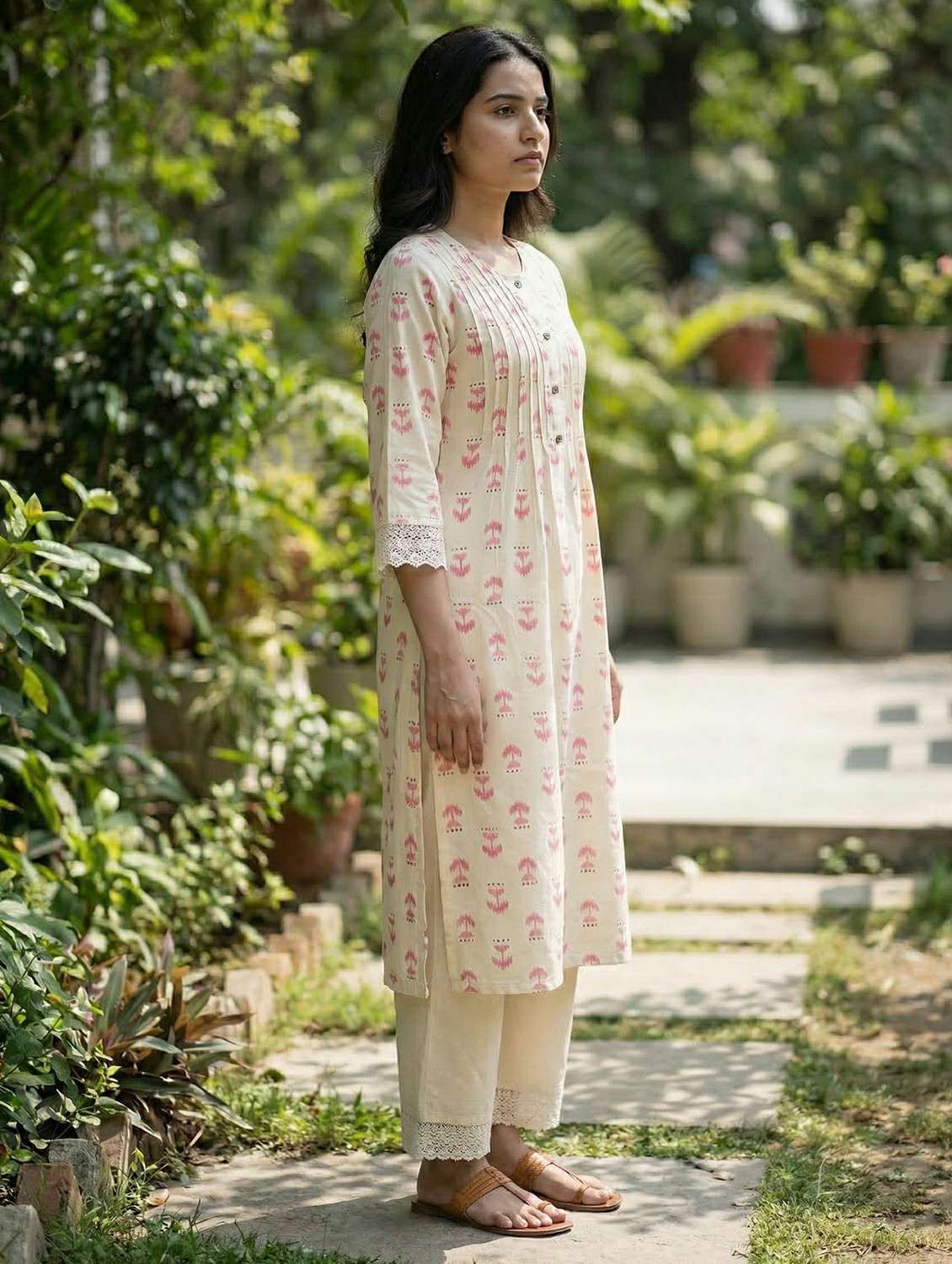 Women Pink Kurta Pant Set - 22453994 -  Standard Image - 3