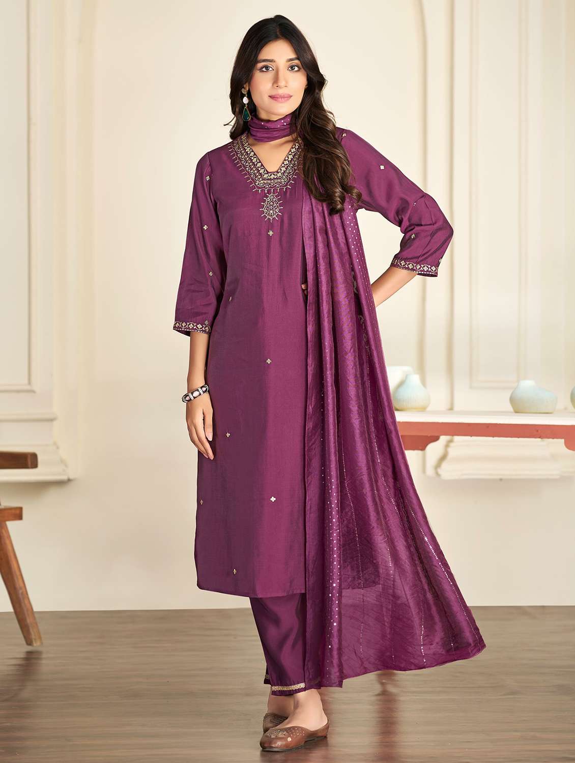 women burgundy suit set