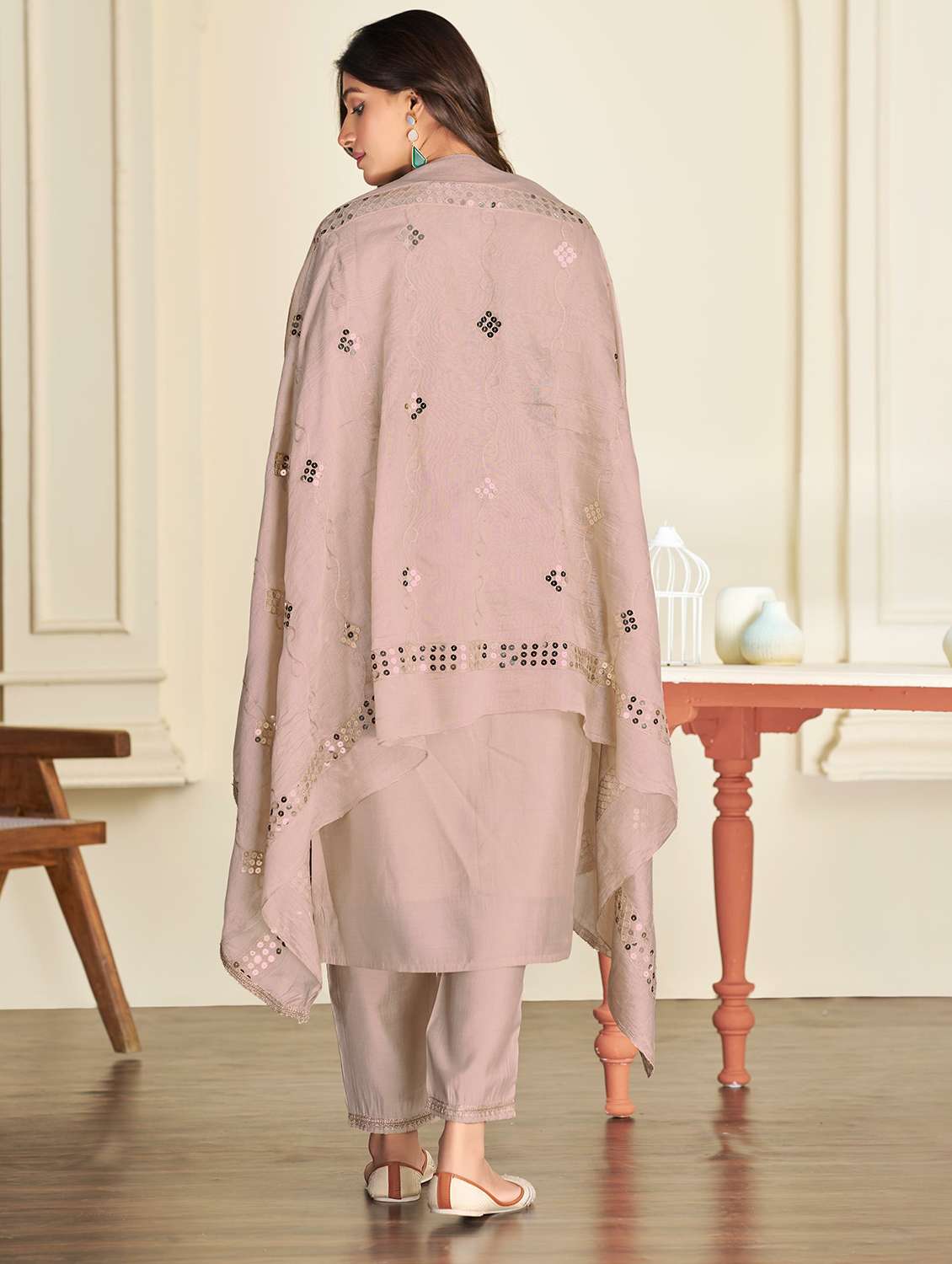 women beige suit set - 22454011 -  Standard Image - 3