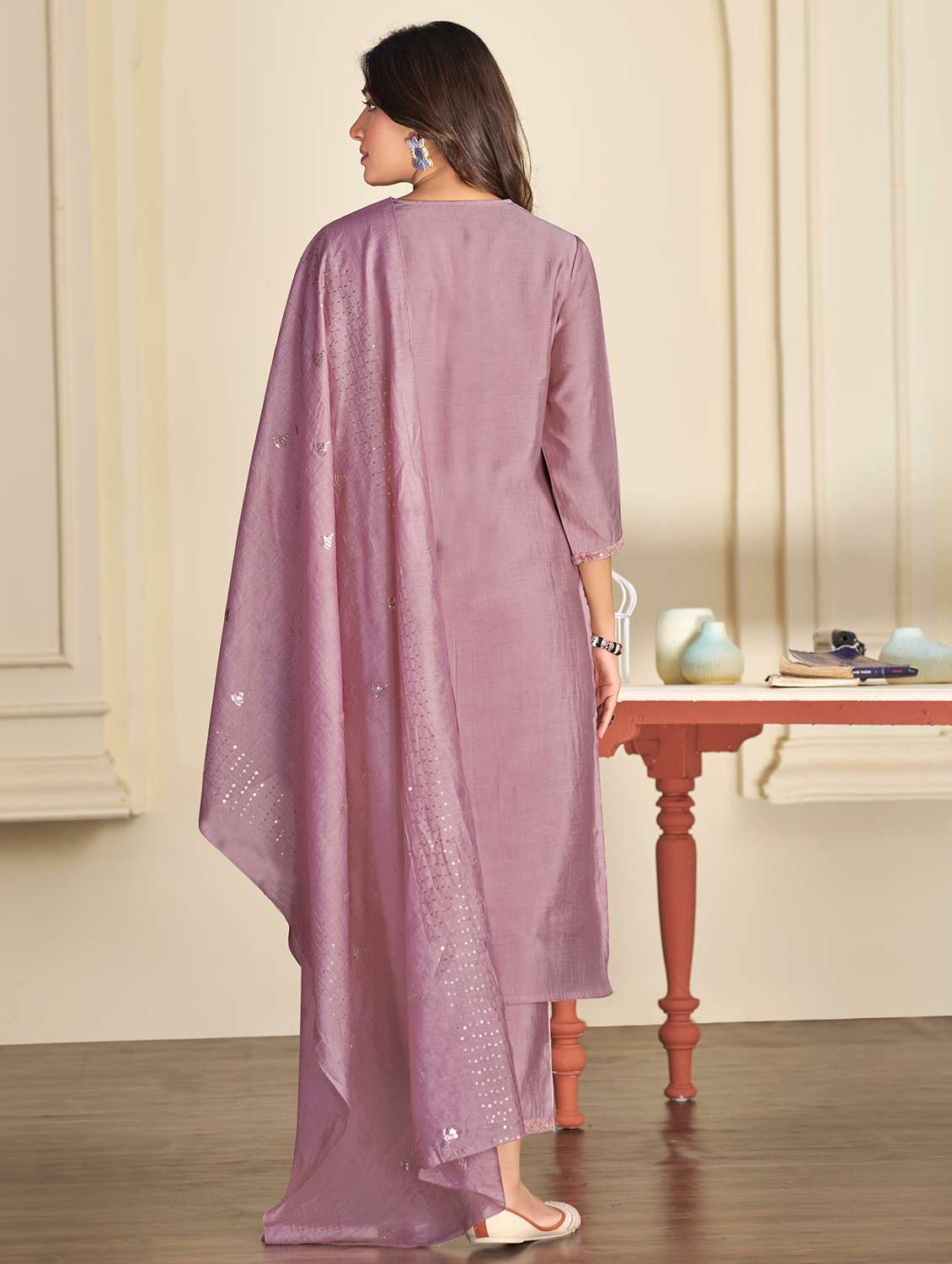 women mauve suit set - 22454014 -  Standard Image - 3