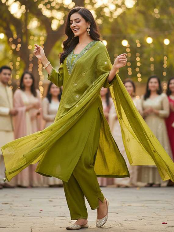 women green suit set - 22454024 -  Standard Image - 3