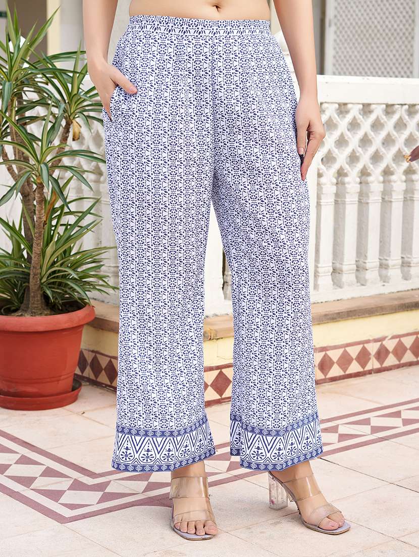 women printed three quarter sleeve ethnic co-ord set - 22454047 -  Standard Image - 3