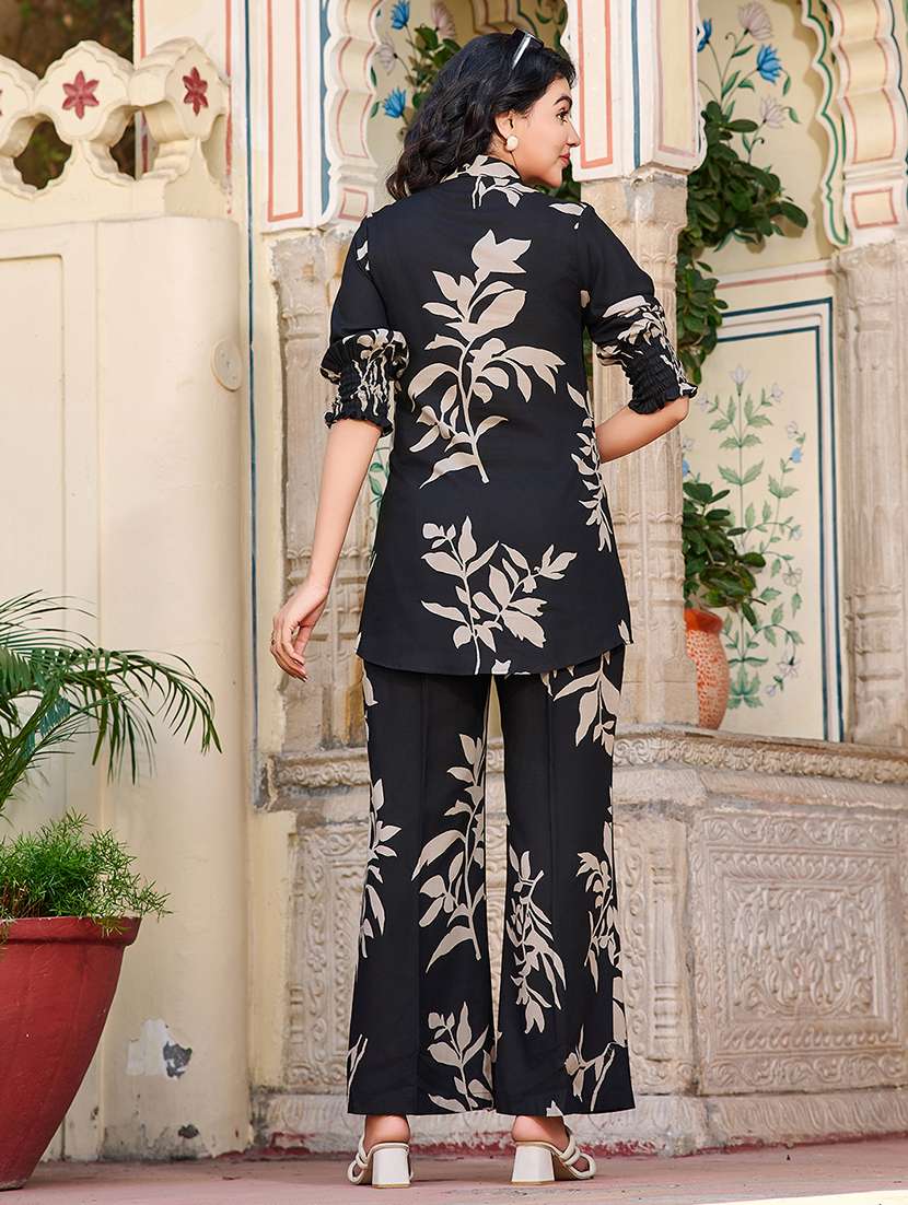 women printed three quarter sleeve ethnic co-ord set - 22454050 -  Standard Image - 3