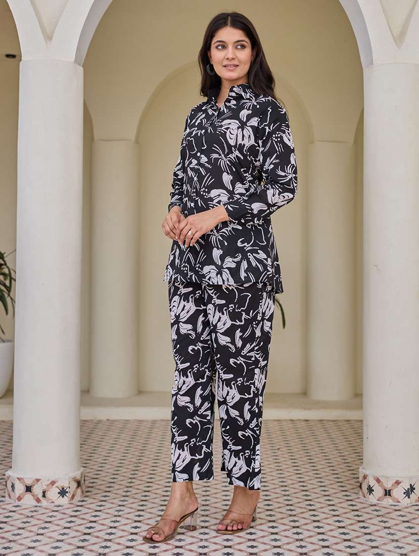 women printed long sleeve ethnic co-ord set - 22454092 -  Standard Image - 3