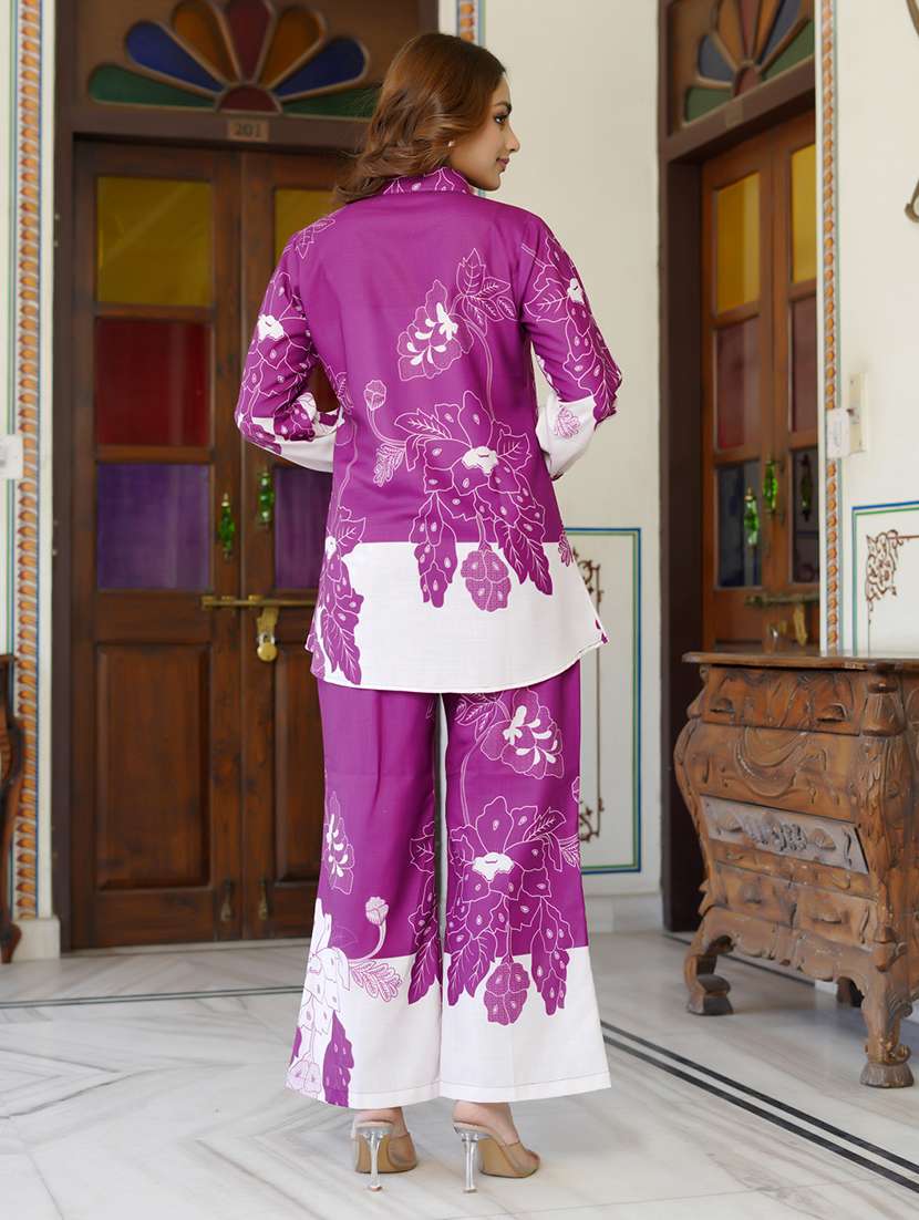 women printed long sleeve ethnic co-ord set - 22454094 -  Standard Image - 3