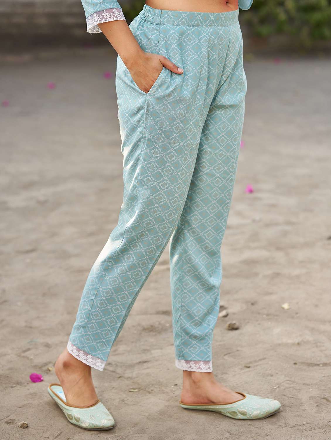 women printed three quarter sleeve kurta pant with dupatta set - 22454183 -  Standard Image - 5