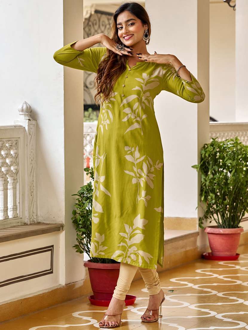 women printed three quarter sleeve kurta legging set - 22454298 -  Standard Image - 5