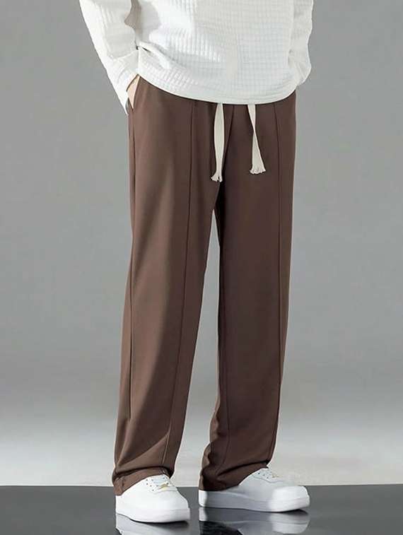 men solid mid rise relaxed fit track pant