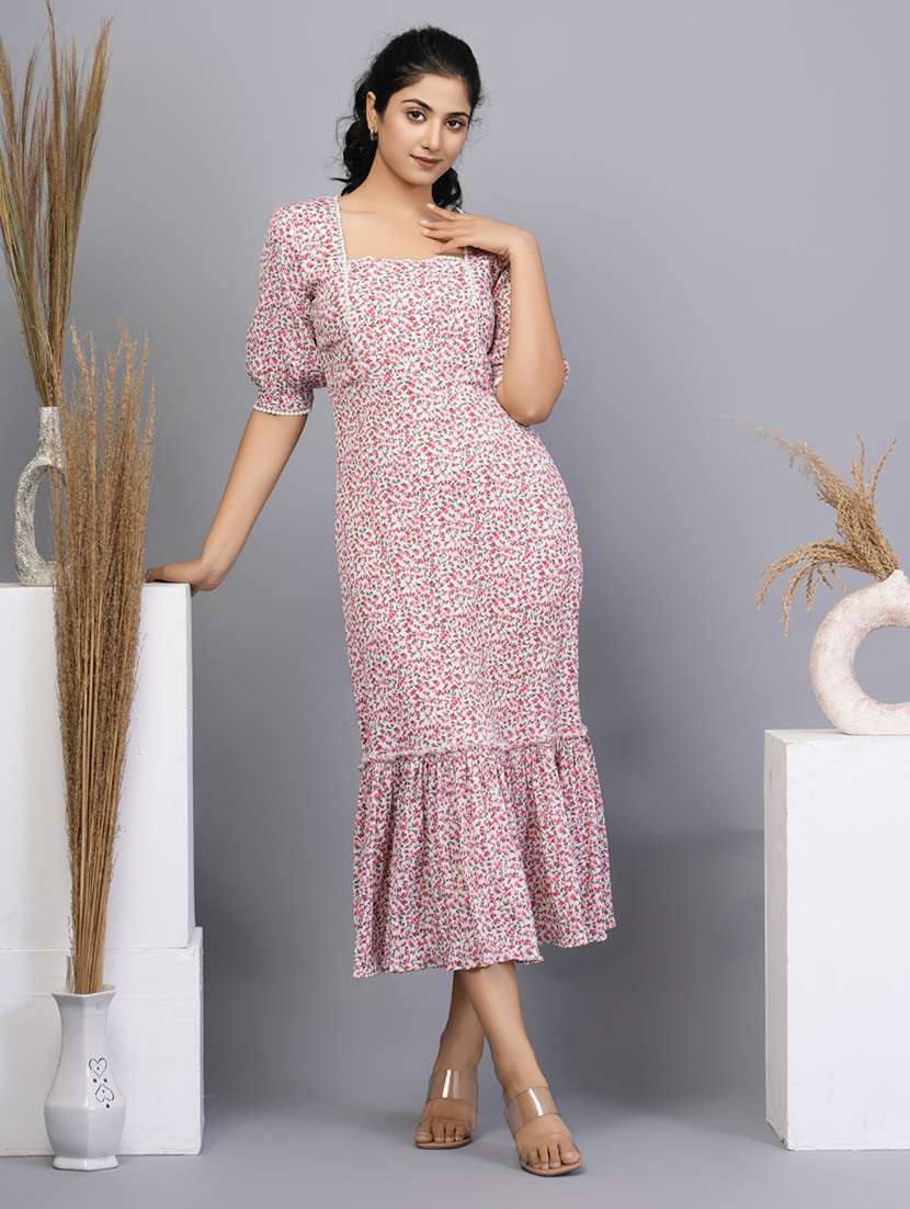 women pink cotton straight dress