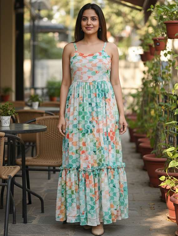 women multi viscose a-line dress