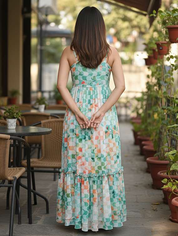 women multi viscose a-line dress - 22454442 -  Standard Image - 3