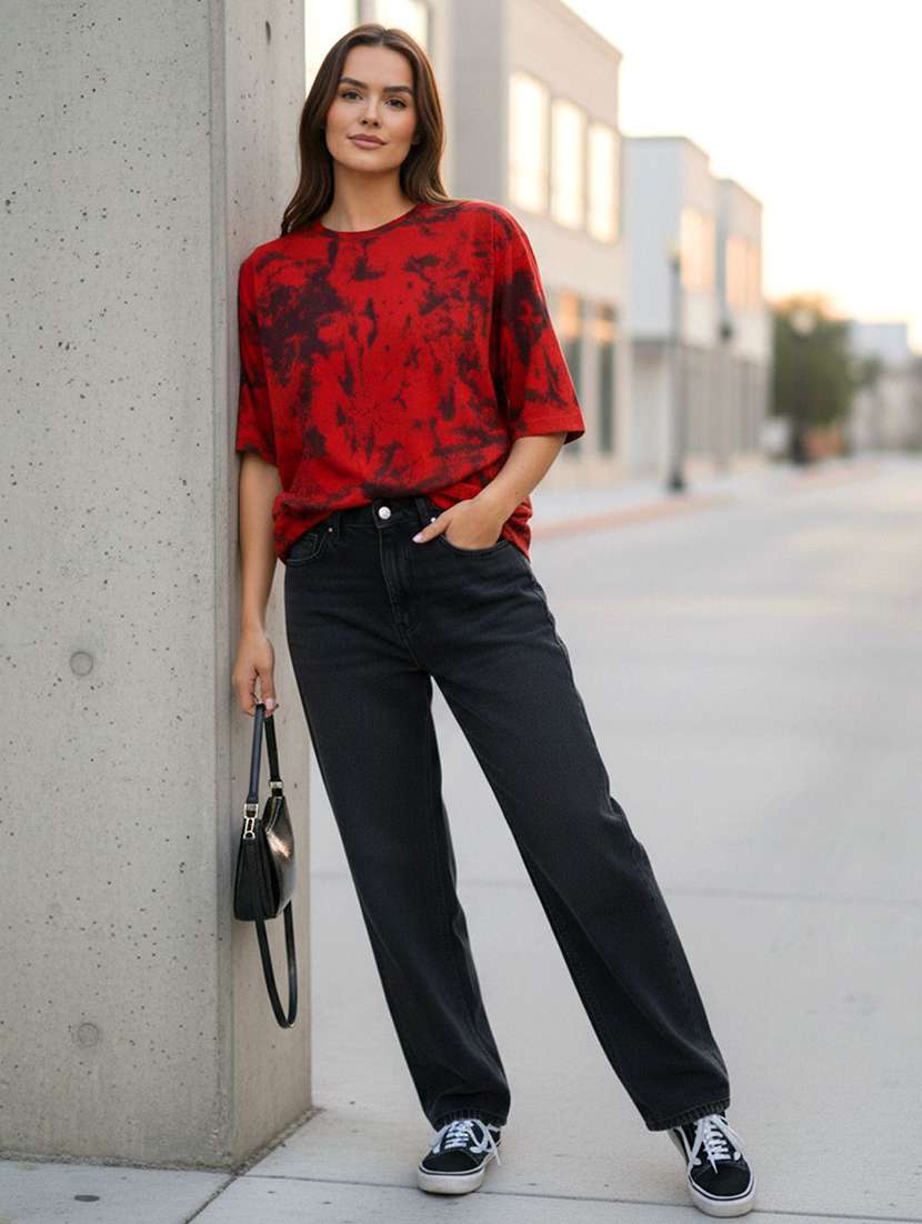 women printed short sleeve oversized t-shirt - 22454558 -  Standard Image - 3