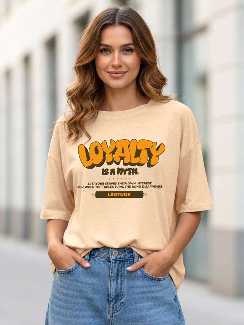 women printed short sleeve oversized t-shirt